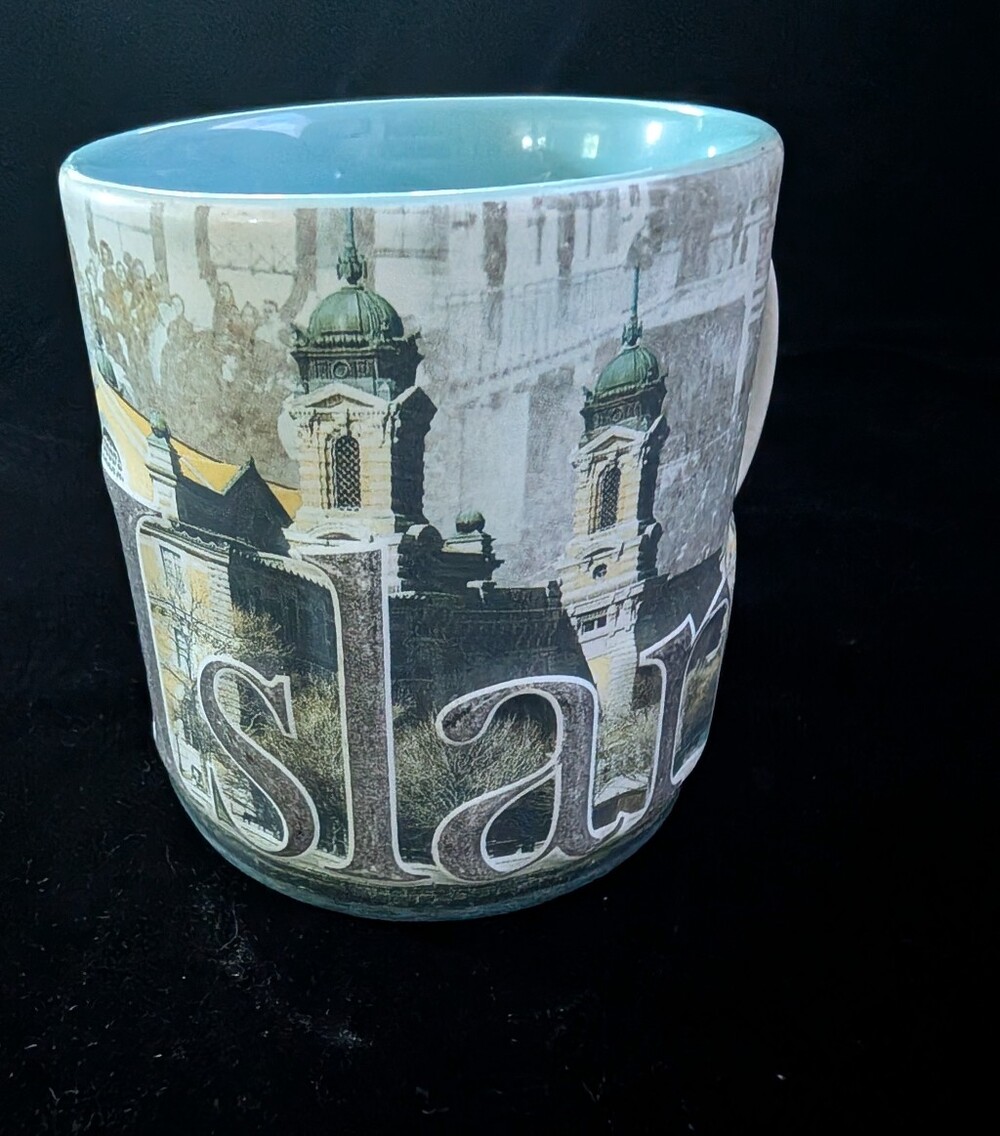 Ellis Island Decorative Blue Interior Ceramic Cityscape Planter